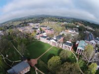 Aerial photo of college campus.